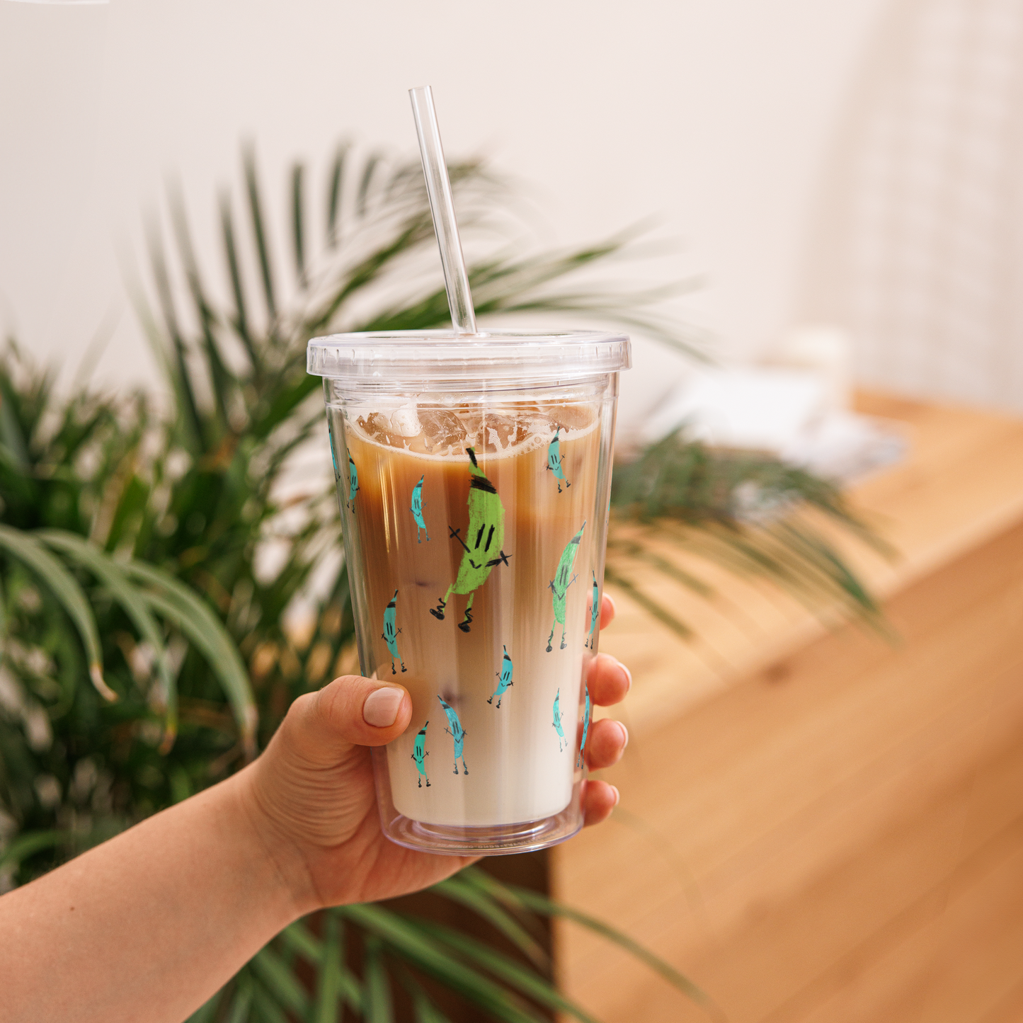 Joy the Dancing Banana Clear Plastic Tumbler