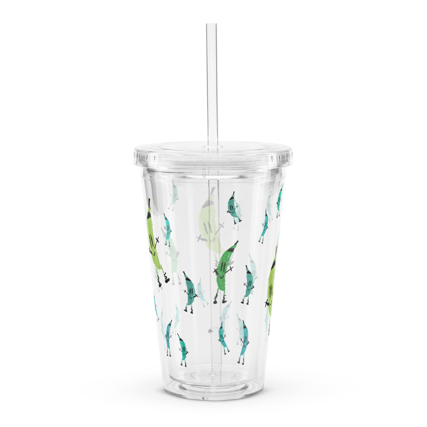 Joy the Dancing Banana Clear Plastic Tumbler