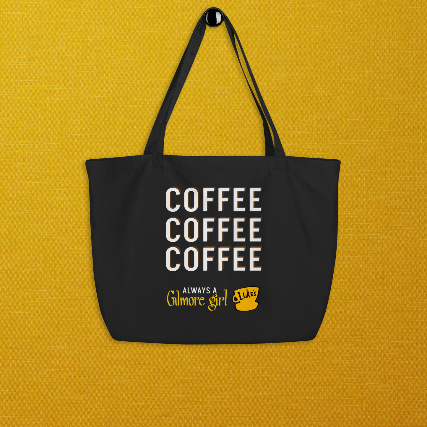 COFFEE COFFEE COFFEE Gilmore Fans Large Tote Bag